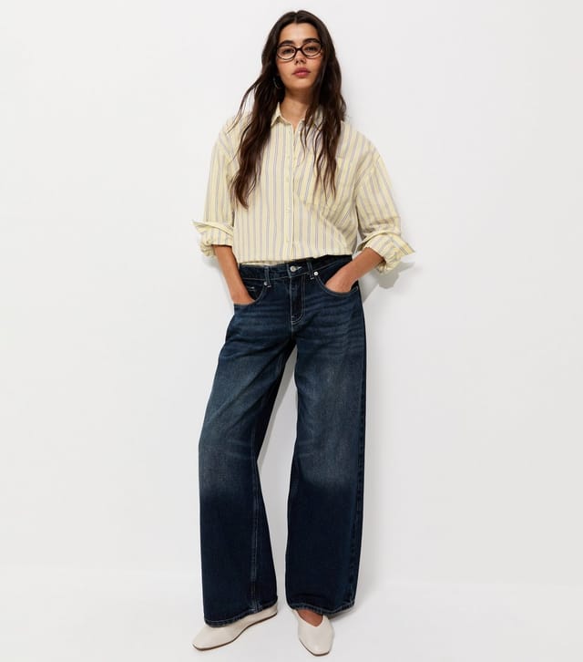 New Look Women's Yellow Cotton Striped Oversized Shirt New Look - 3