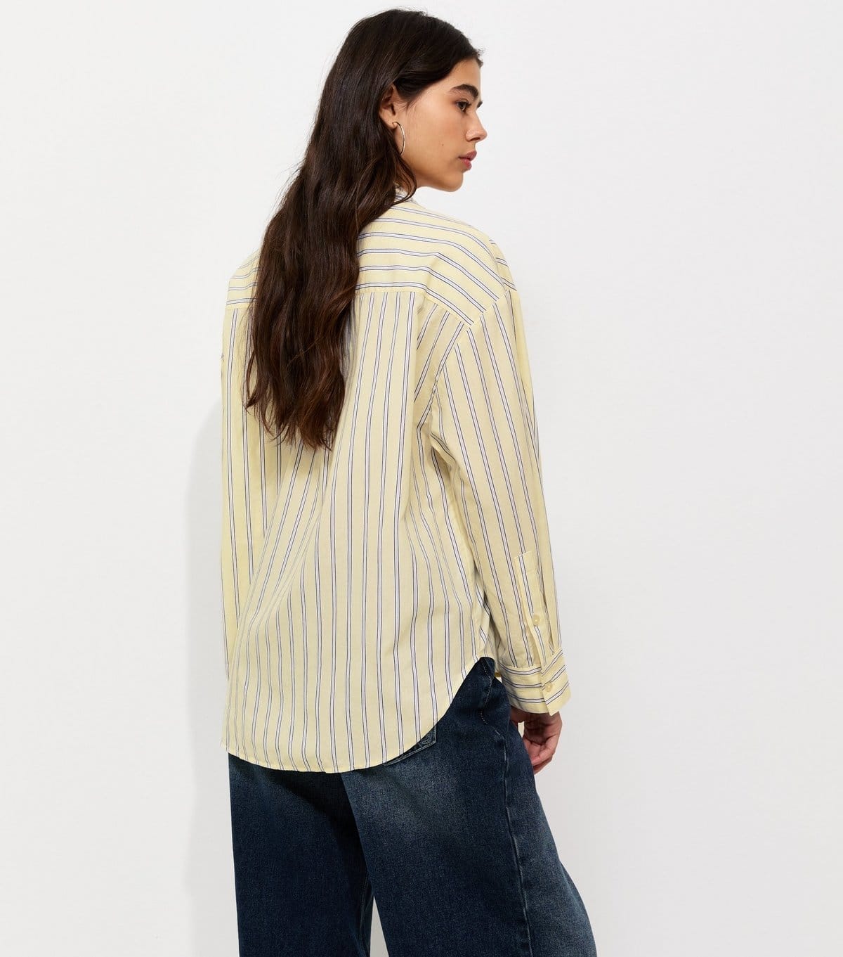 New Look Women's Yellow Cotton Striped Oversized Shirt New Look - 4