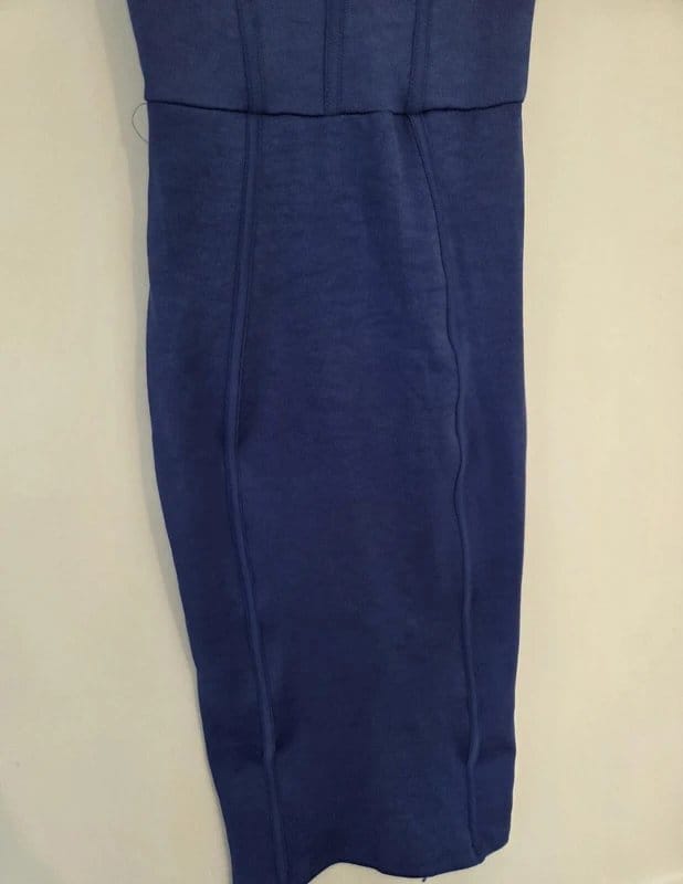 Bershka Blue Bodycon Midi Dress with Straps