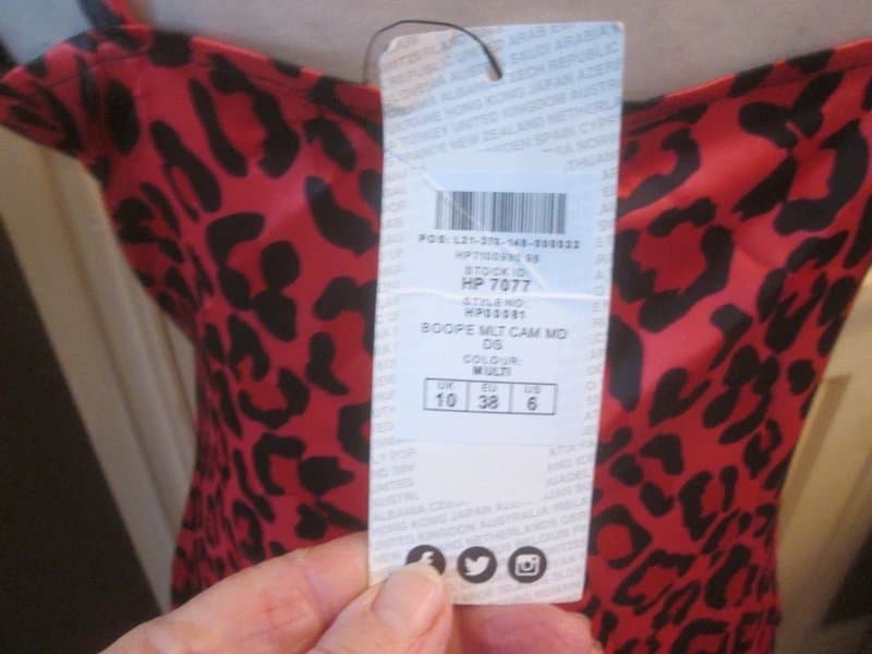 Boohoo Boohoo size 10 red black satin midi cami dress Brand new with tags