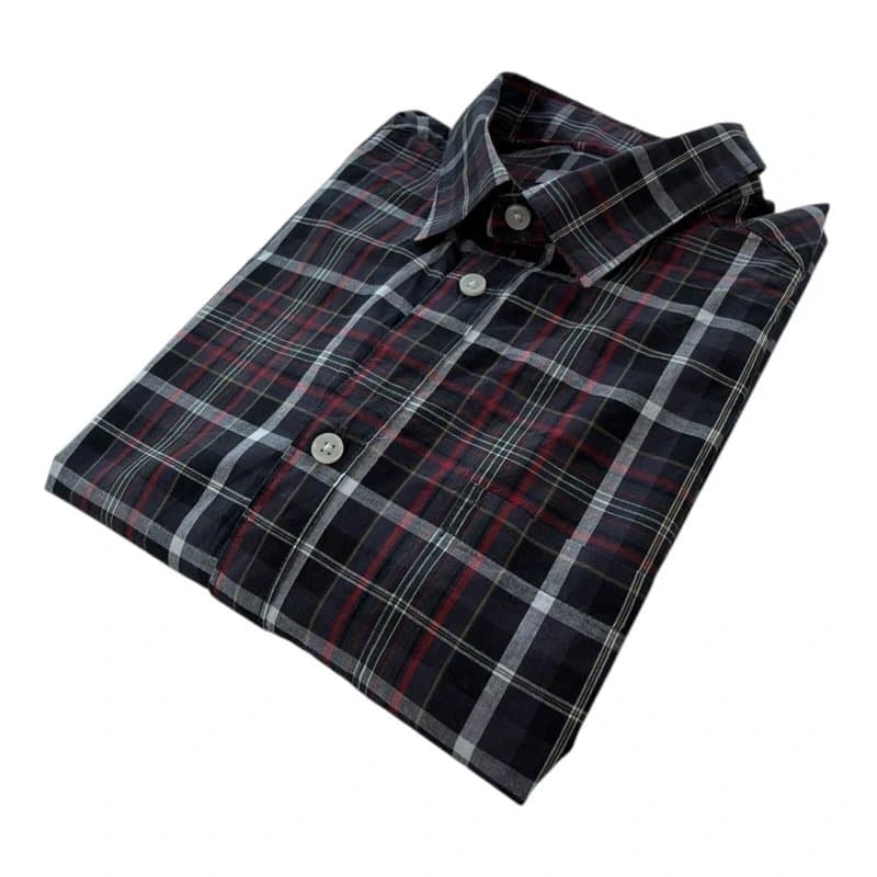 TU Man Tu Man Shirt Men's UK Size M Black Plaid Long Sleeve