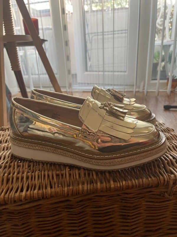 ASOS Gold ASOS patent leather tassel loafers