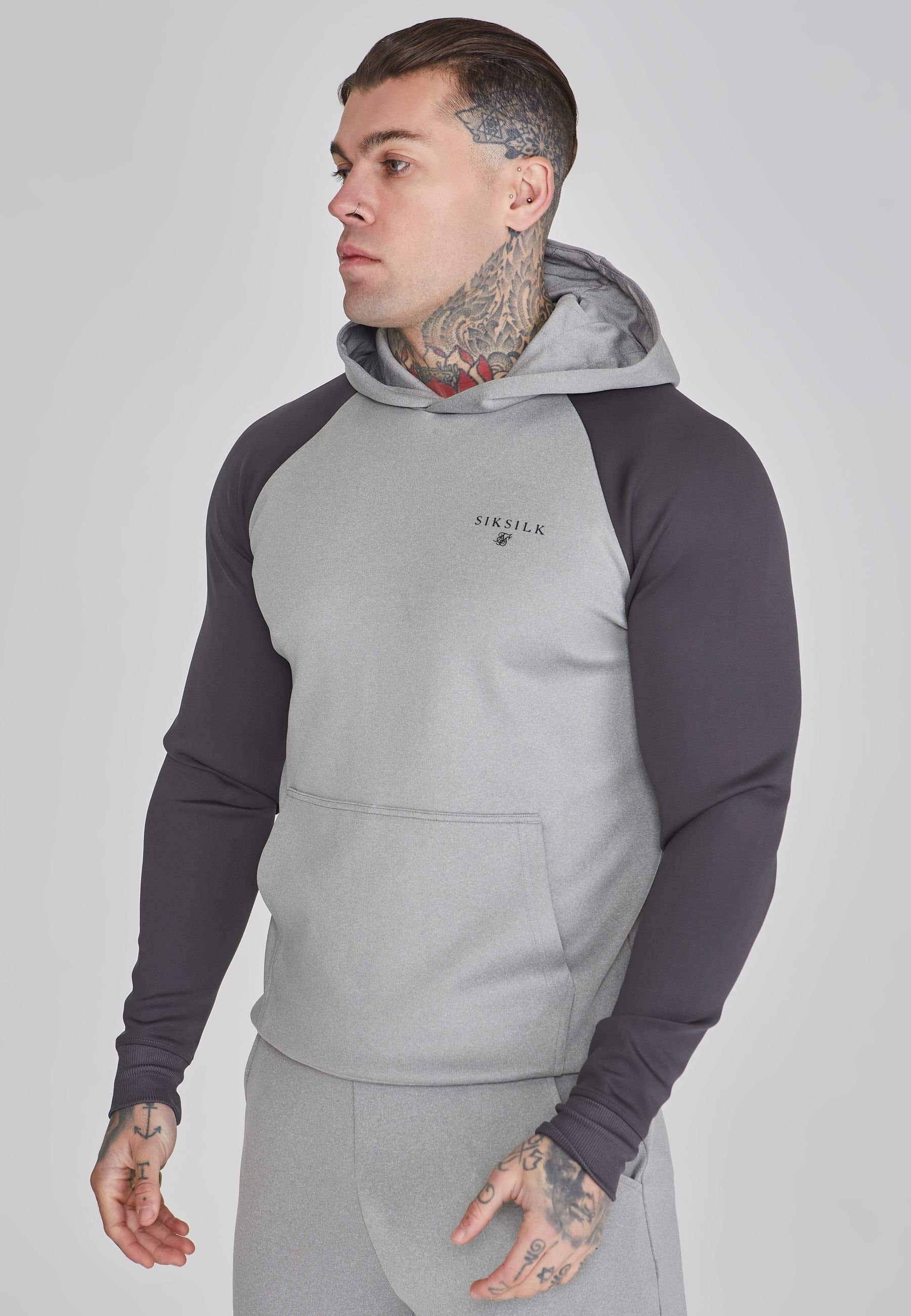 SikSilk SikSilk Men's Muscle Fit Hoodie in Grey