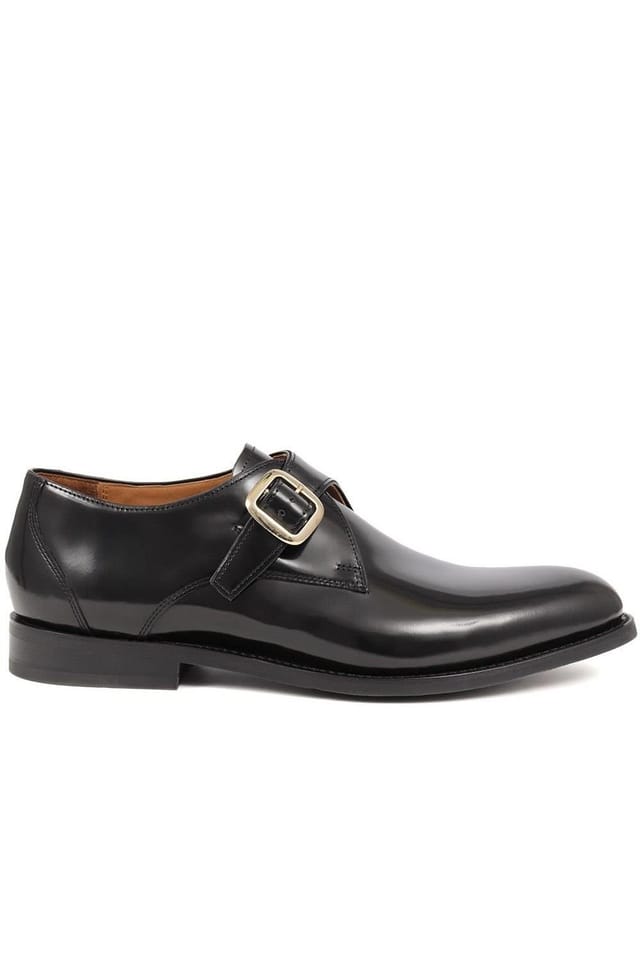 Jones Bootmaker Jones Bootmaker Men's Aidan Goodyear Welted Leather Monk Shoes in Black - 2