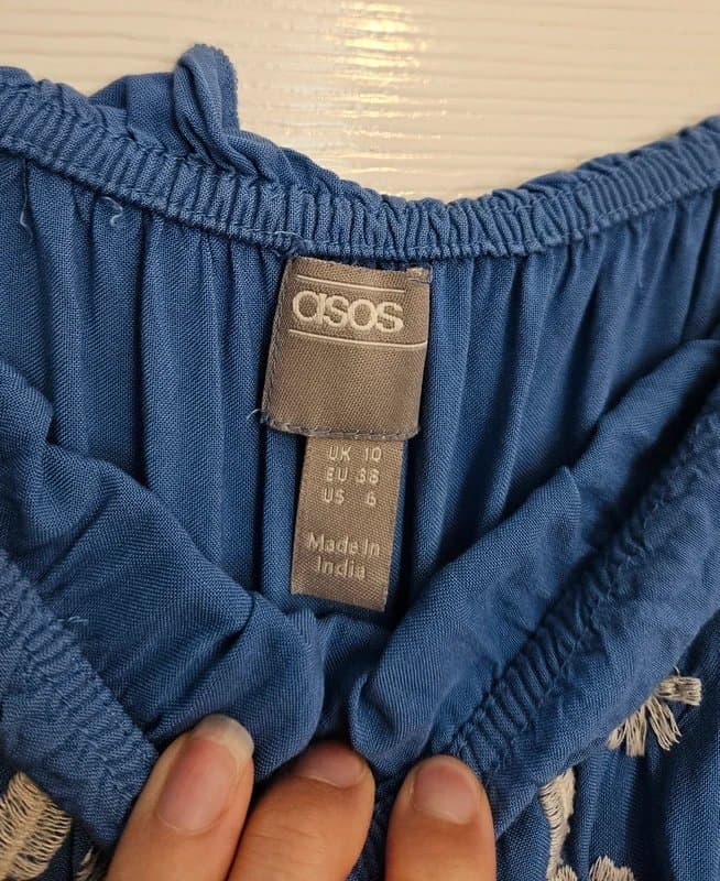 ASOS ASOS Bardot Off Shoulder Embroidered Jumpsuit