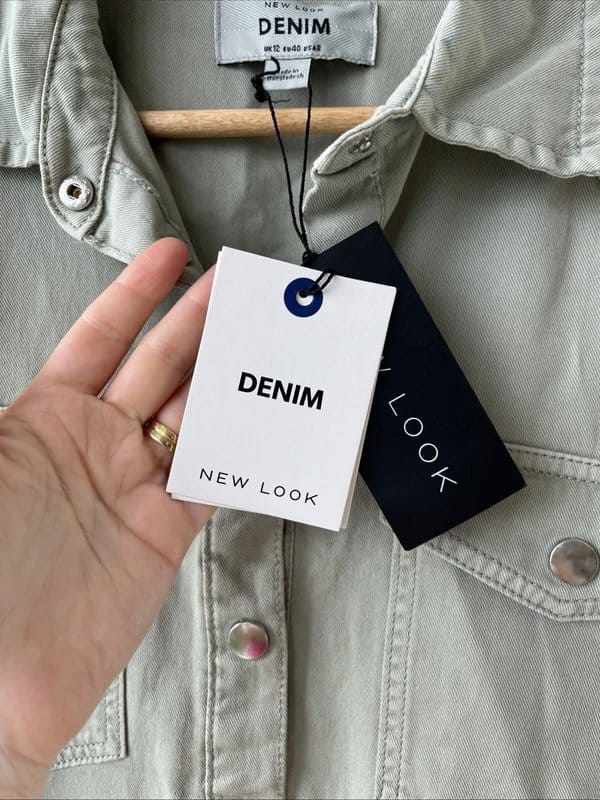 New Look New look - denim shirt - size 12 - green - 1