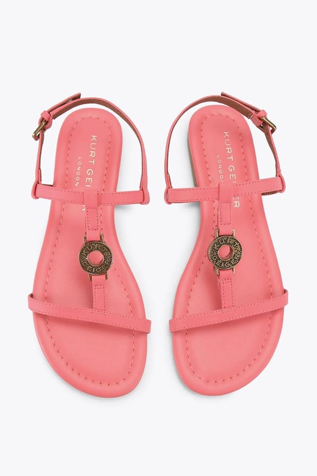 Kurt Geiger London Kurt Geiger London Women's 'Bromley Flat Sandal' Leather Sandals in Pink - 2