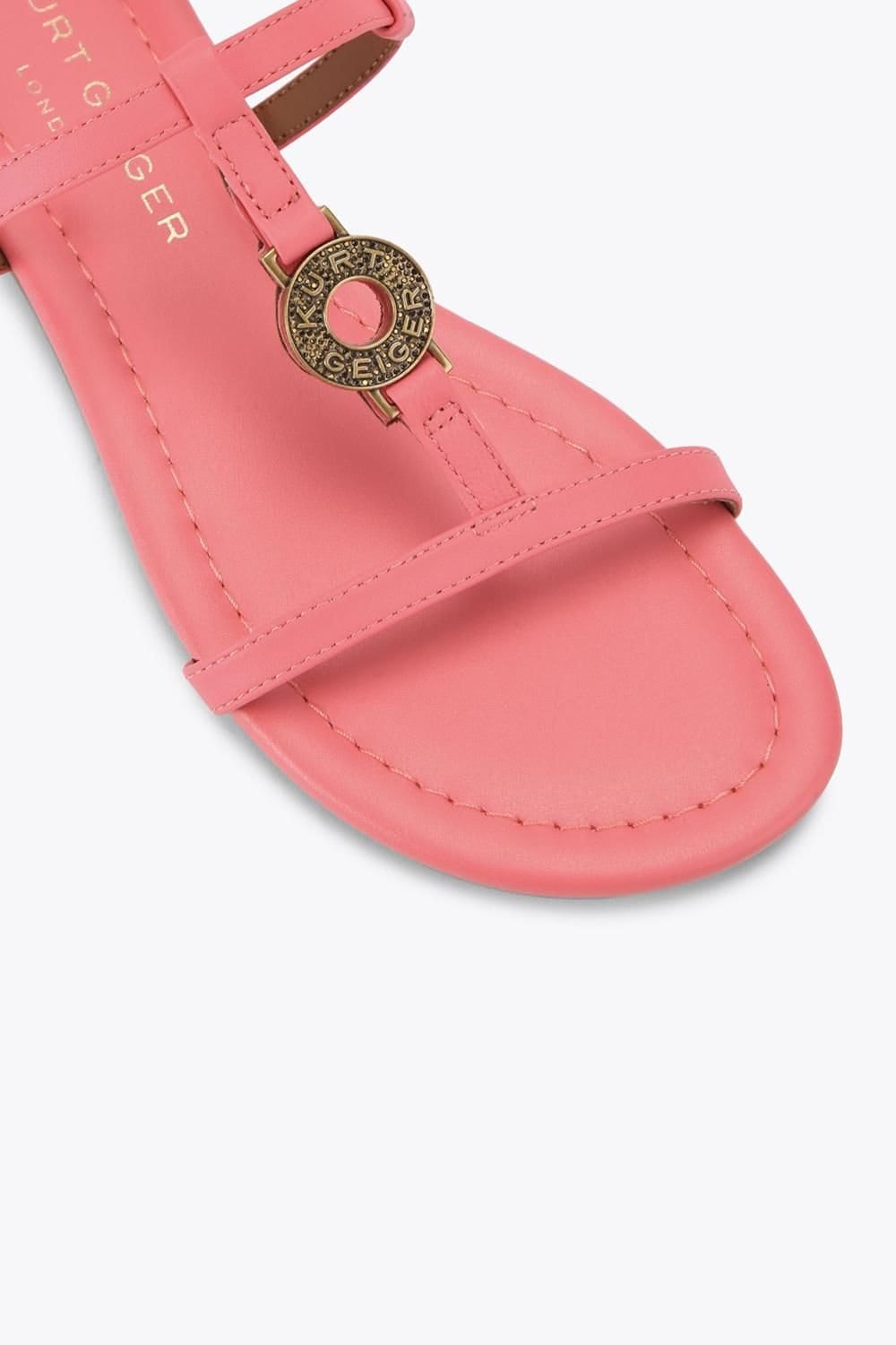 Kurt Geiger London Kurt Geiger London Women's 'Bromley Flat Sandal' Leather Sandals in Pink - 4