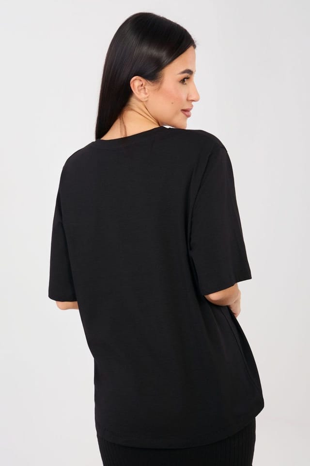 Love Lace Love Lace Women's Cotton Elastane Casual Character Basic T-Shirt in Black - 3
