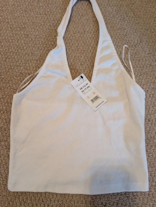 New Look New look white cropped halter neck top