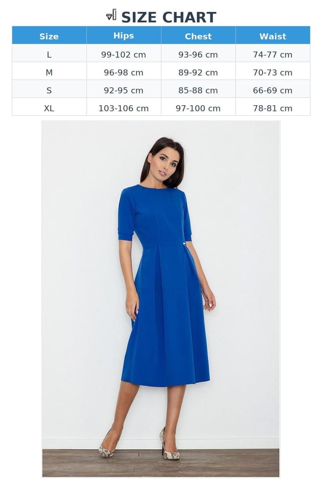 Love Lace Love Lace Women's Long Cotton Dress With Contrast Pleats in Blue - 3