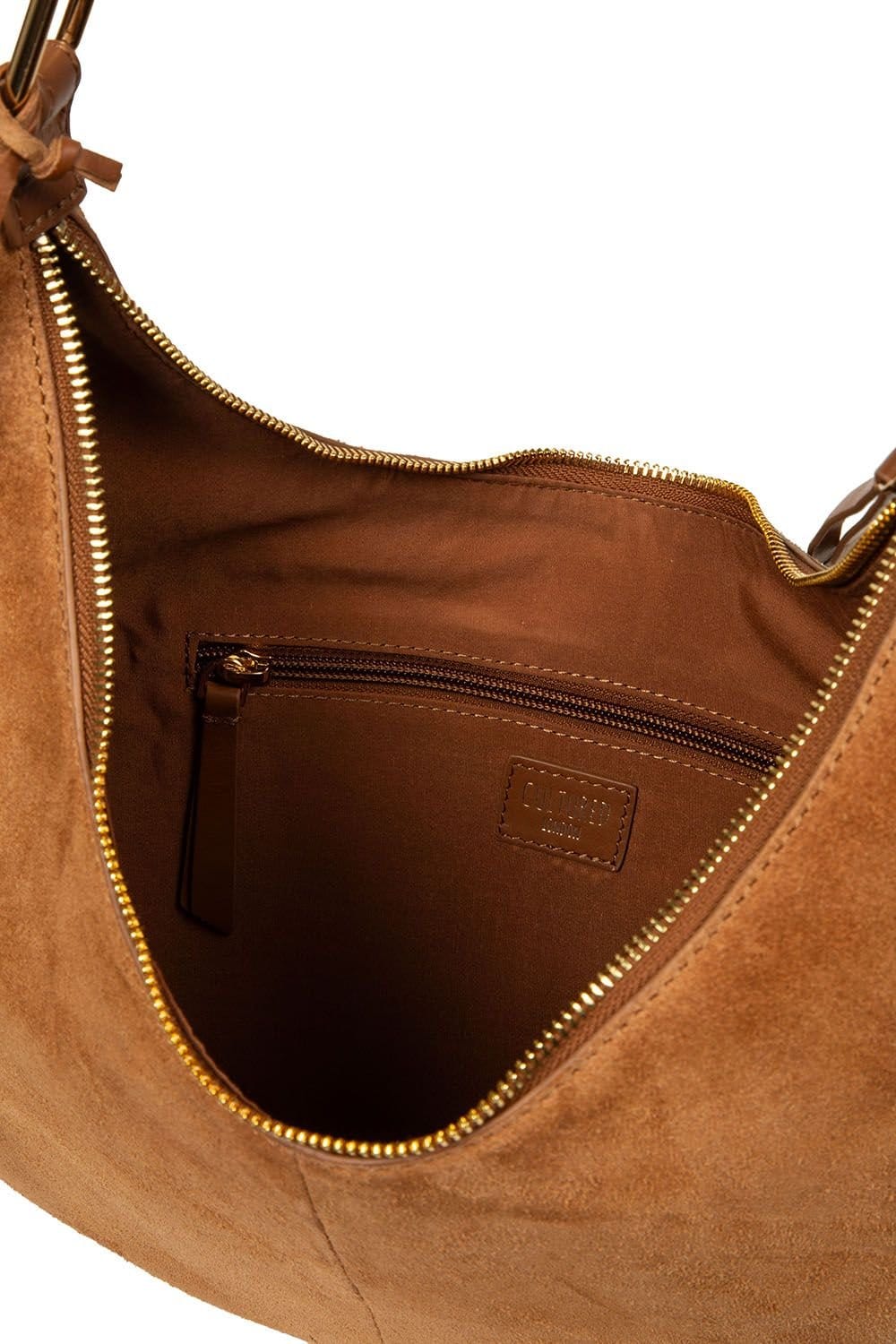 Cultured London Cultured London Women's 'Kacey' Suede & Leather Shoulder Bag in Tan - 4