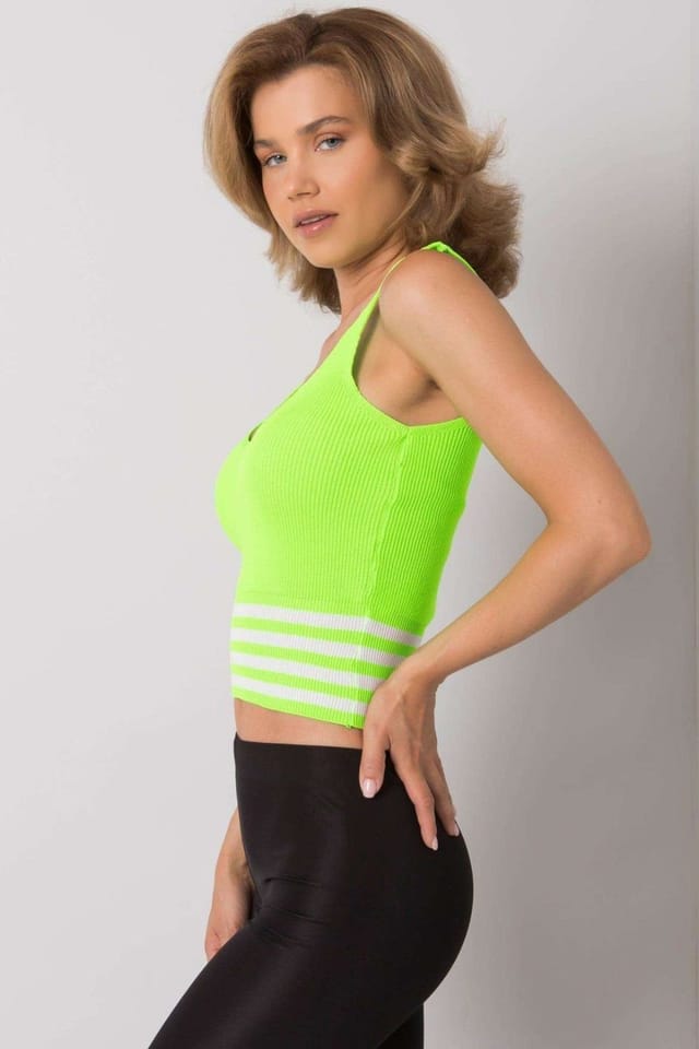 Love Lace Love Lace Women's Stretch Knit Blouse Top in Green - 2