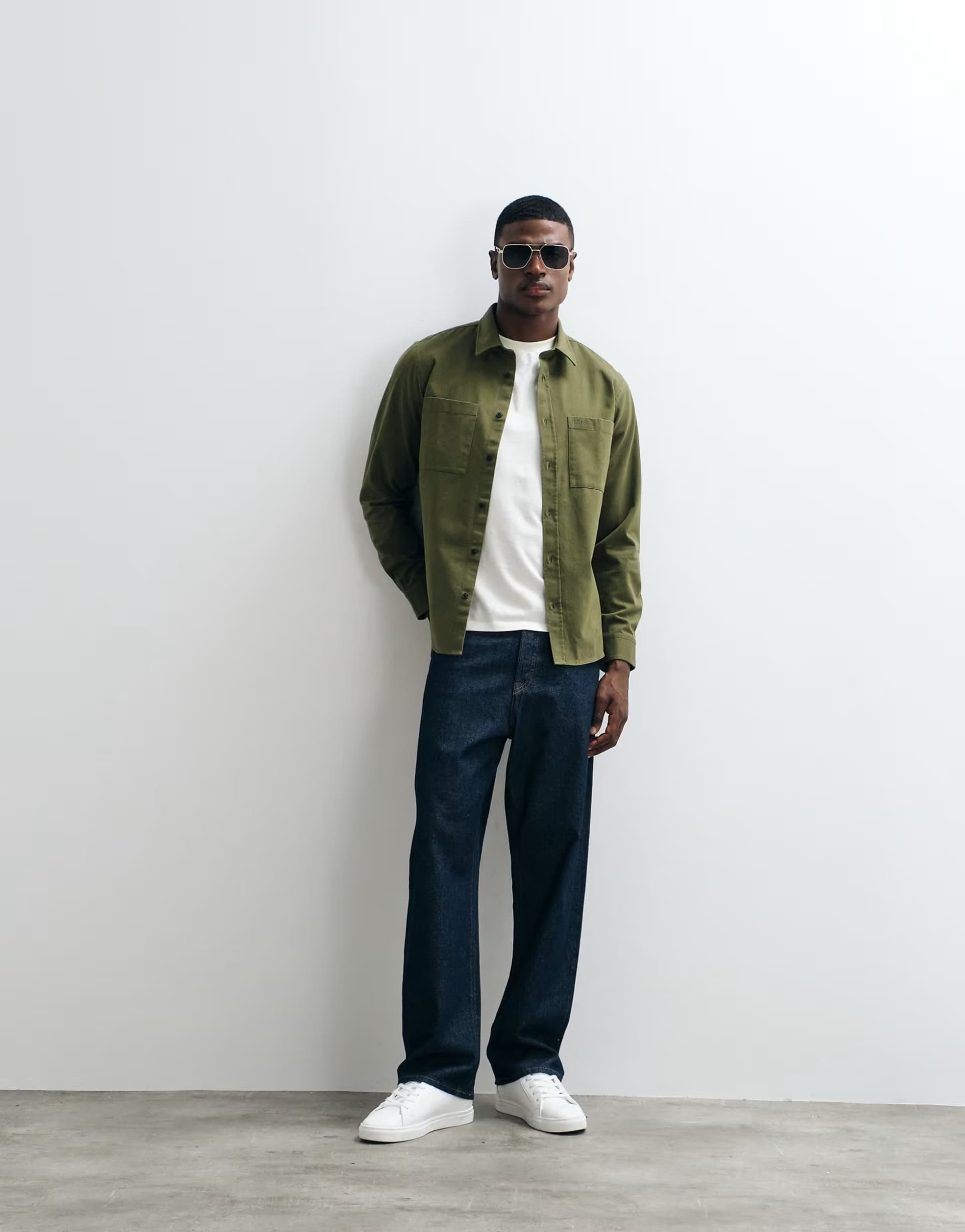 ASOS HUGO Red Egrin relaxed fit shirt in green