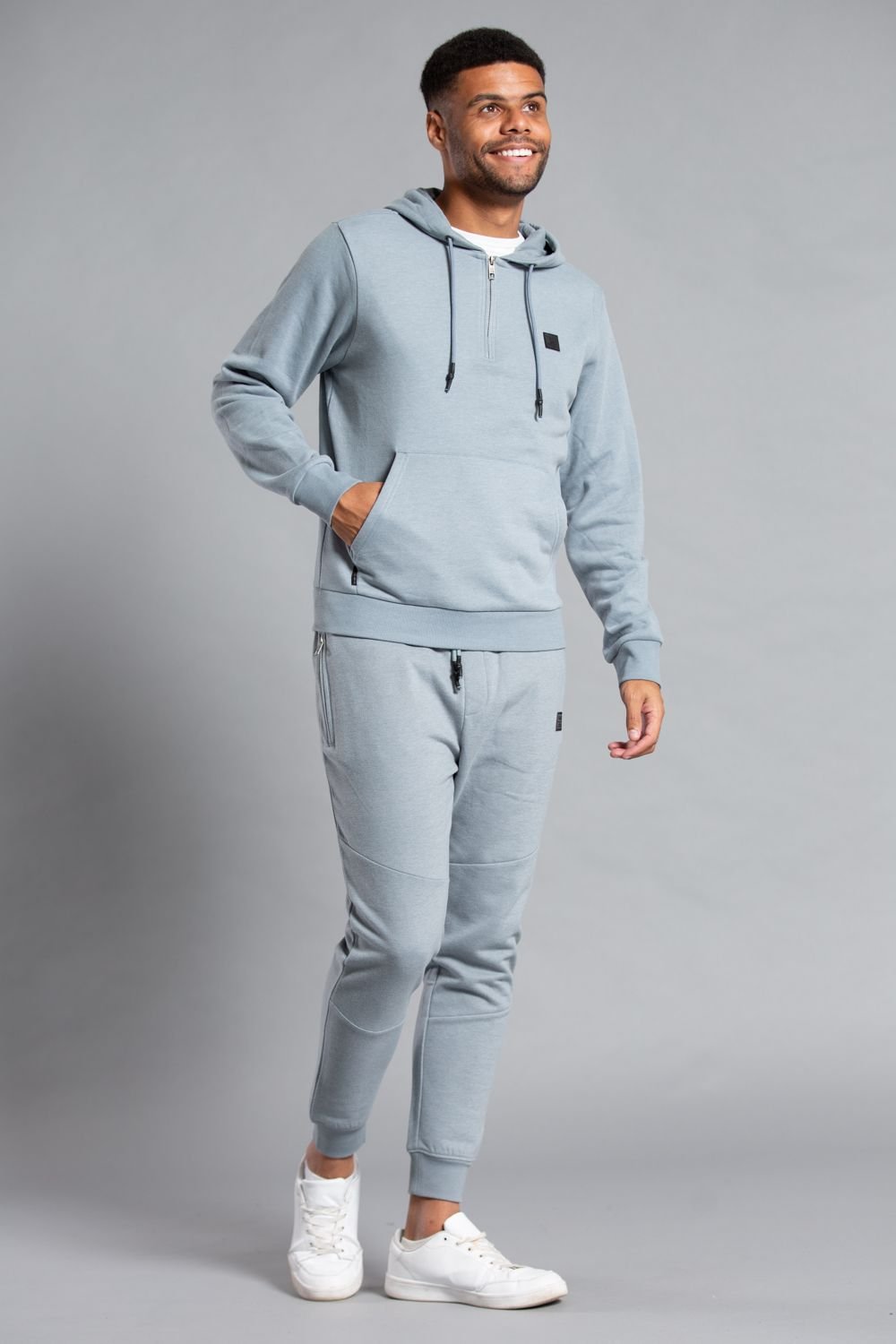 Tokyo Laundry Tokyo Laundry Men's Cotton Blend Hoody with Neck Zip Fastening in Grey - 3