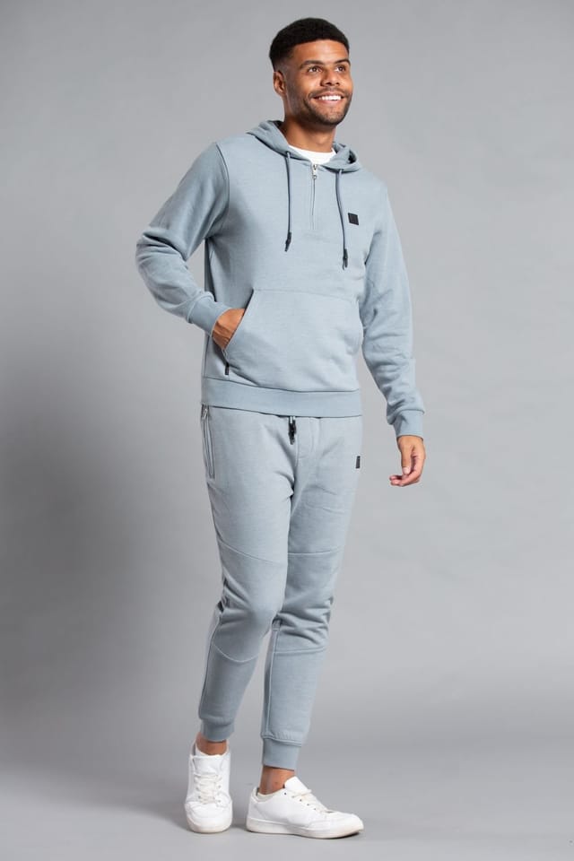 Tokyo Laundry Tokyo Laundry Men's Cotton Blend Hoody with Neck Zip Fastening in Grey - 3