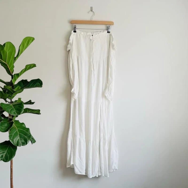 ASOS Asos white long summer dress with sleeves Size 8