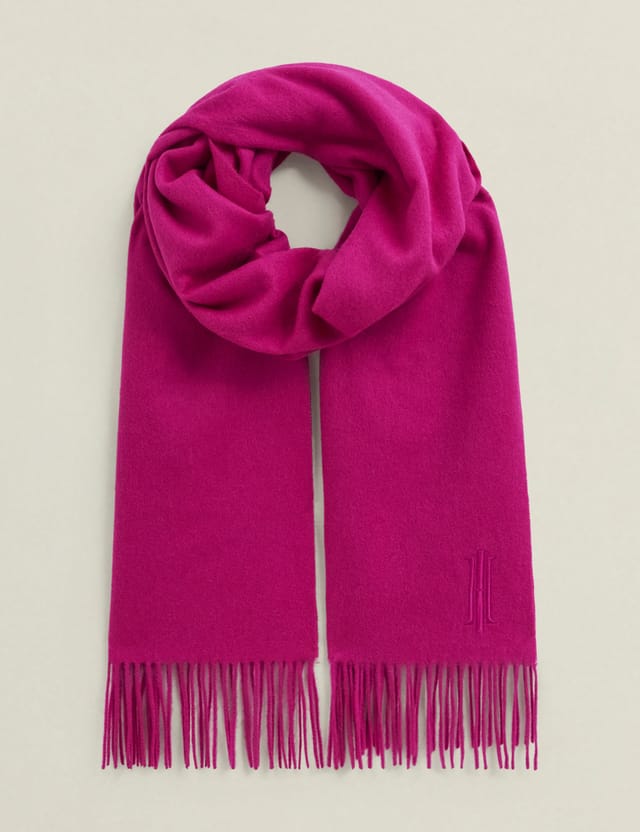 Hobbs London Hobbs London Women's Emery 100% Wool Scarf in Fuchsia - 2