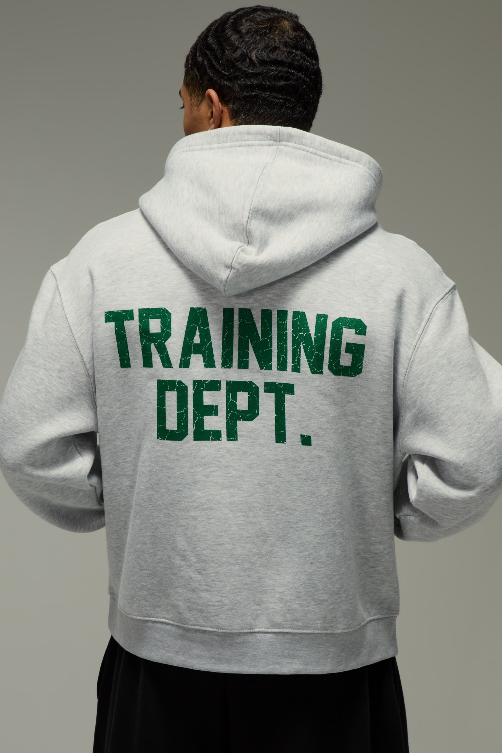 Training Dept. Training Dept. Men's Training Dept Oversized Boxy Hoodie in Grey Marl