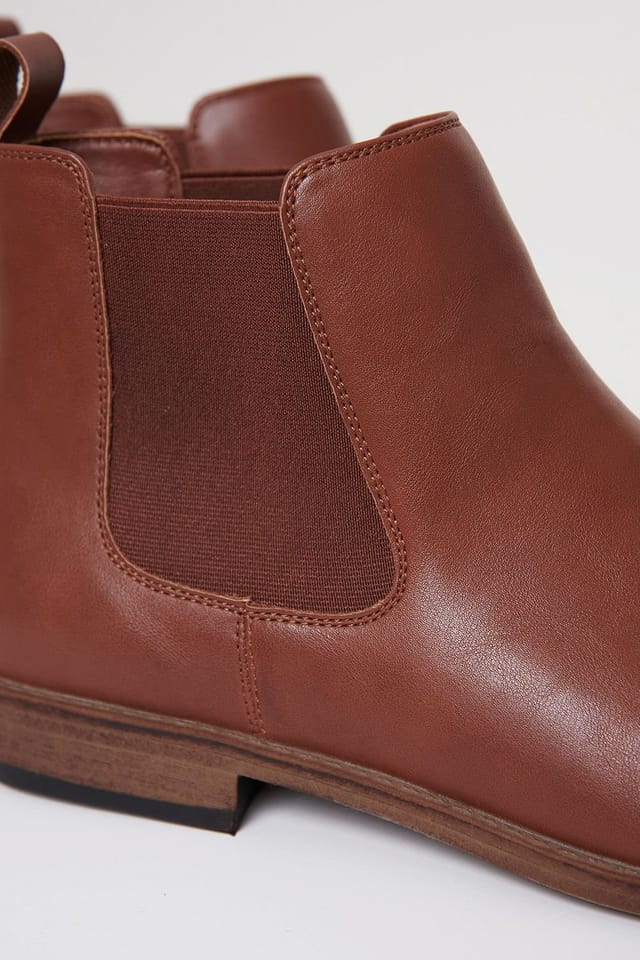 Threadbare Threadbare Men's Faux Leather Slip On Chelsea Boots in Brown - 3