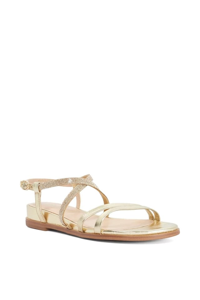 Dune London Dune London Women's Wide Fit 'Lexia' Leather Sandals in Metallics - 2