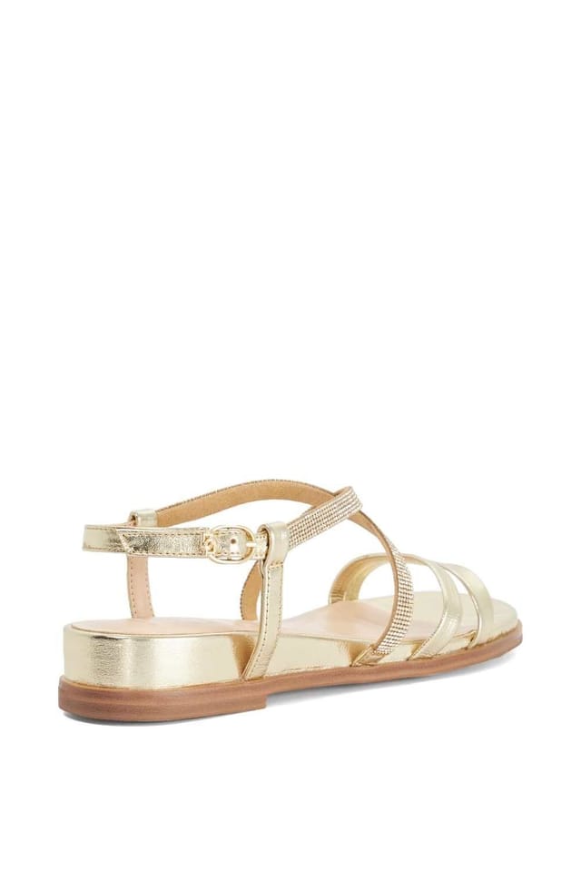 Dune London Dune London Women's Wide Fit 'Lexia' Leather Sandals in Metallics - 3