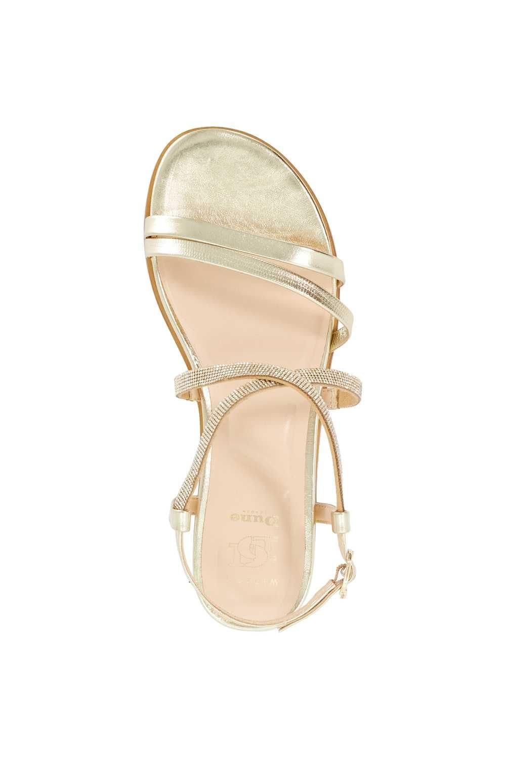 Dune London Dune London Women's Wide Fit 'Lexia' Leather Sandals in Metallics - 4