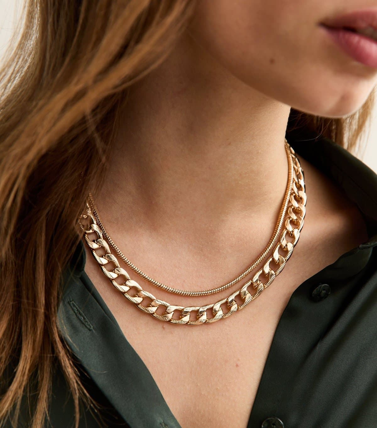 New Look New Look Gold Tone Double Layer Necklace