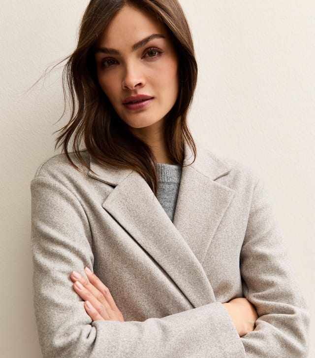 New Look Women's Tall Light Grey Longline Formal Coat New Look - 3