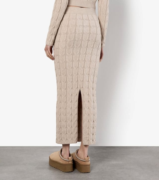 Apricot Women's Stone Cable Knitted Maxi Skirt Apricot New Look - 3