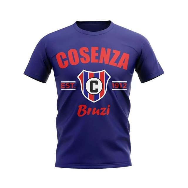 Cosenza Cosenza Men's Personalised Established Football T-Shirt in Navy - 2