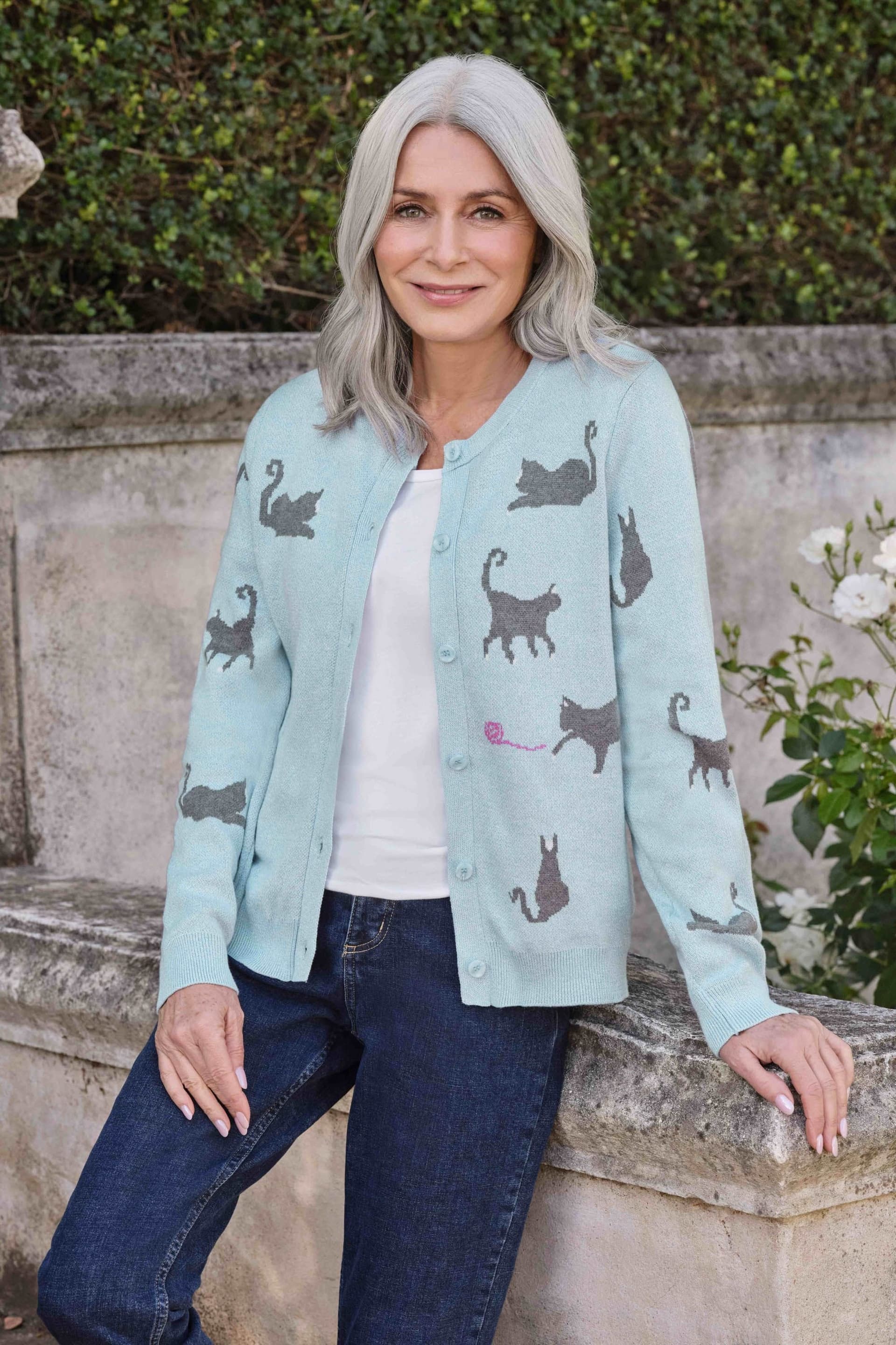 WoolOvers WoolOvers Women's Smudge The Cat Cardigan
