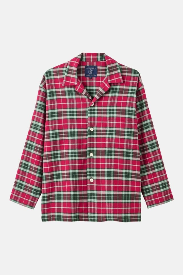 British Boxers British Boxers Men's "Gaia" Tartan Brushed Cotton Pyjama Set in Burgundy - 2