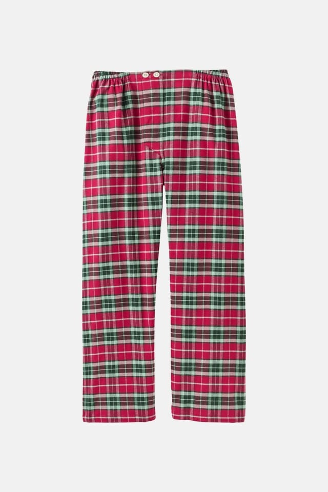 British Boxers British Boxers Men's "Gaia" Tartan Brushed Cotton Pyjama Set in Burgundy - 3