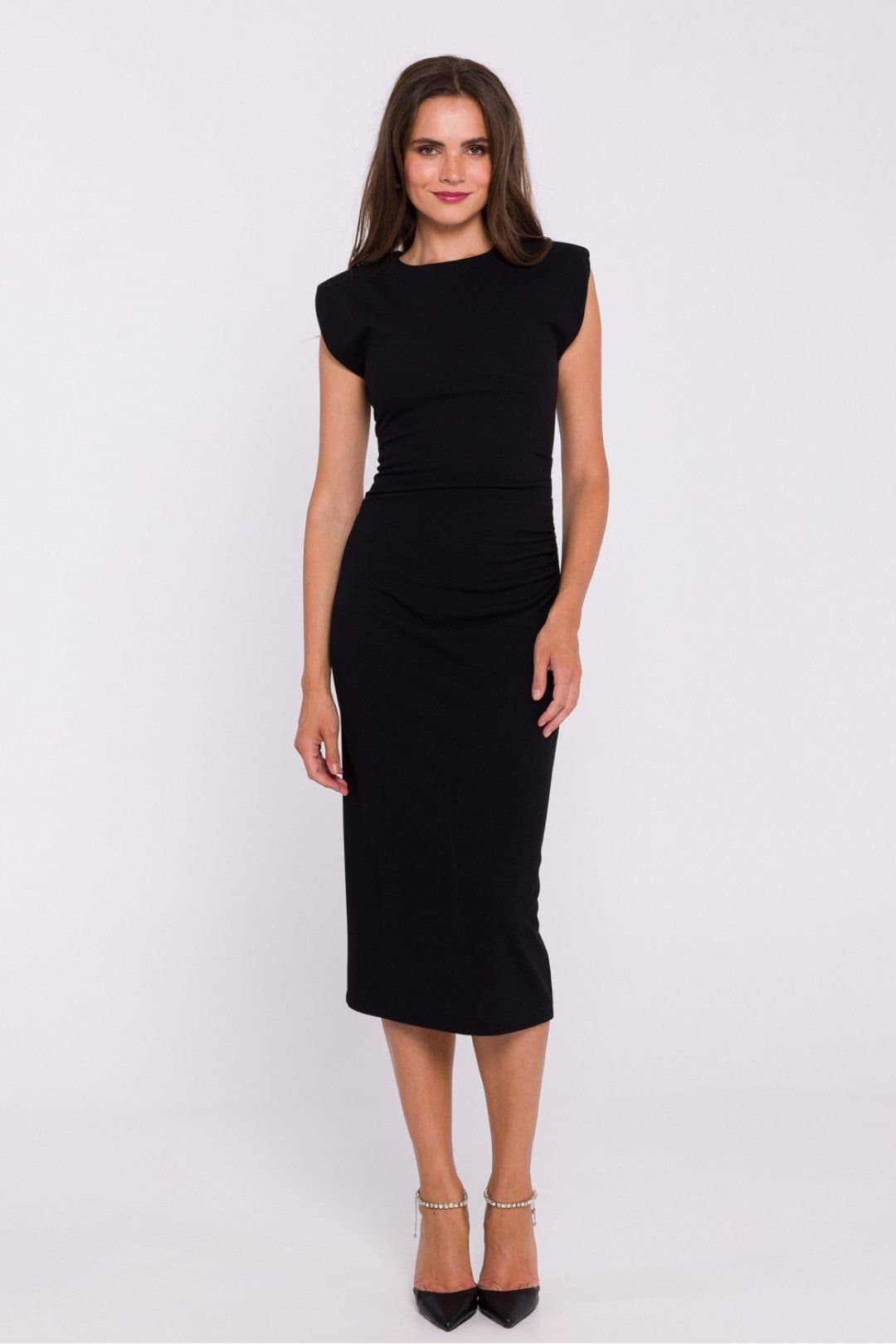 Love Lace Love Lace Women's Minimalist Stretch Knit Tube Midi Dress Style 201100 in Black