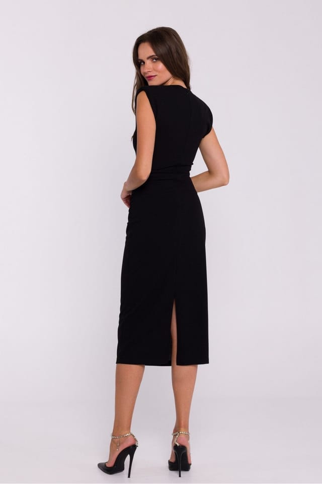 Love Lace Love Lace Women's Minimalist Stretch Knit Tube Midi Dress Style 201100 in Black - 2