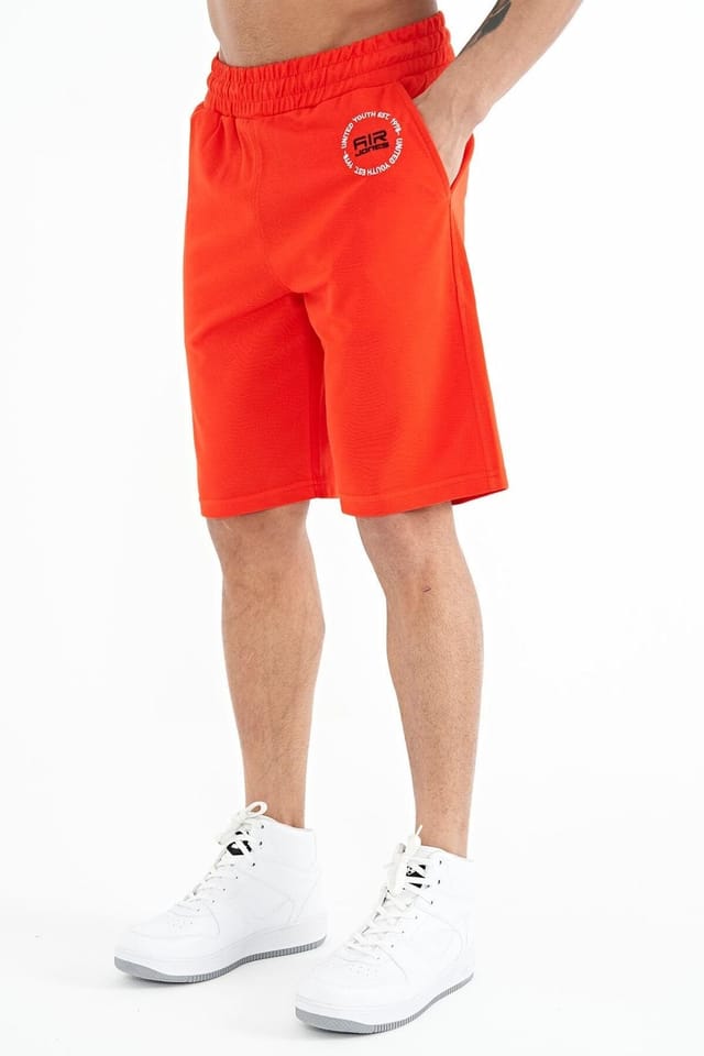 Tommy Life Tommy Life Men's Pull-on Sweat Shorts in Orange - 3
