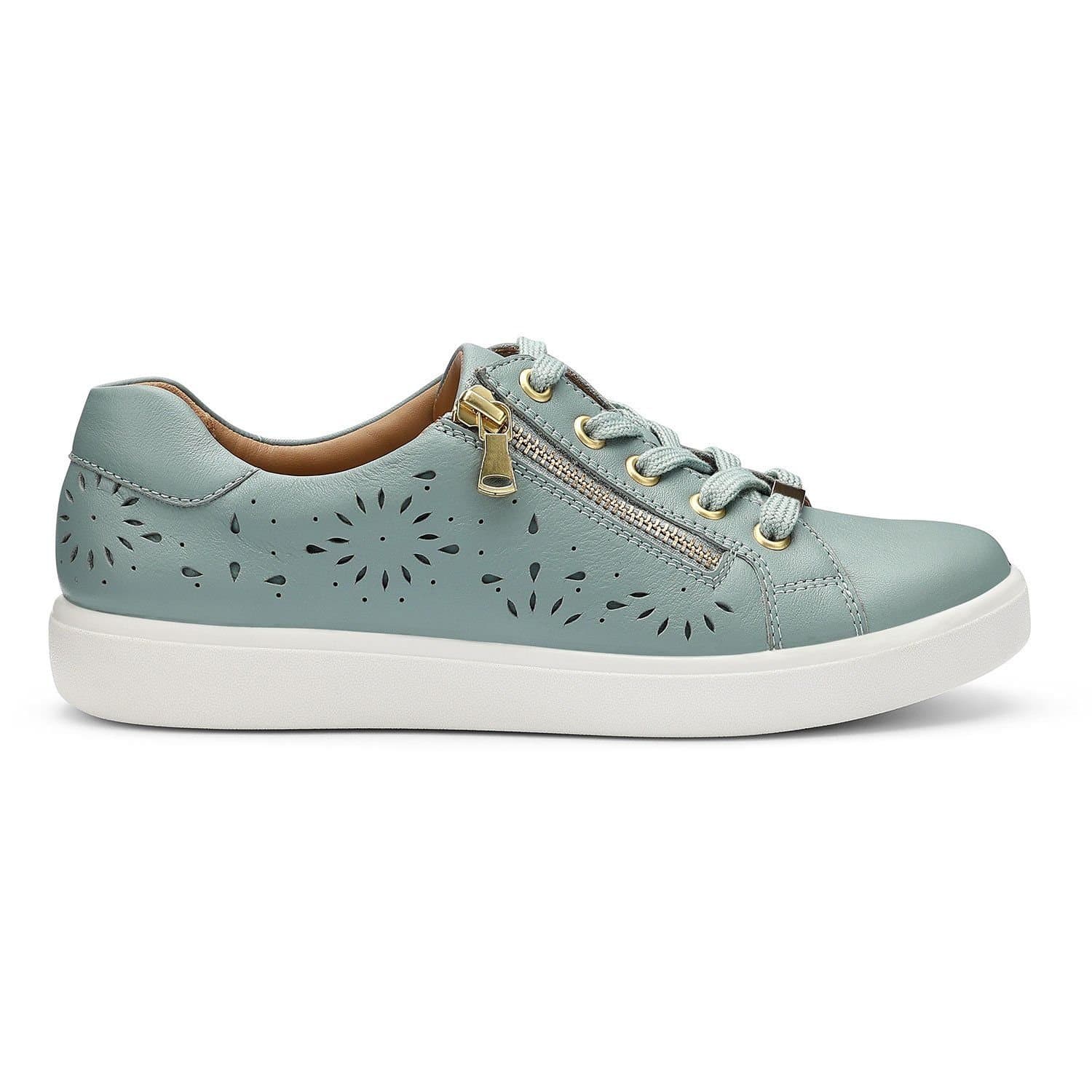 Hotter Hotter Women's Wide Fit 'Wonder' Perforated Trainers in Duck Egg Blue
