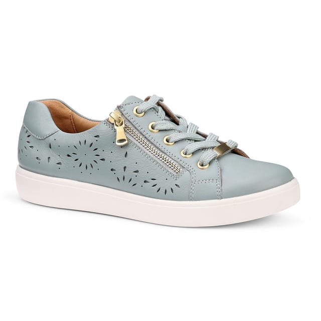 Hotter Hotter Women's Wide Fit 'Wonder' Perforated Trainers in Duck Egg Blue - 2