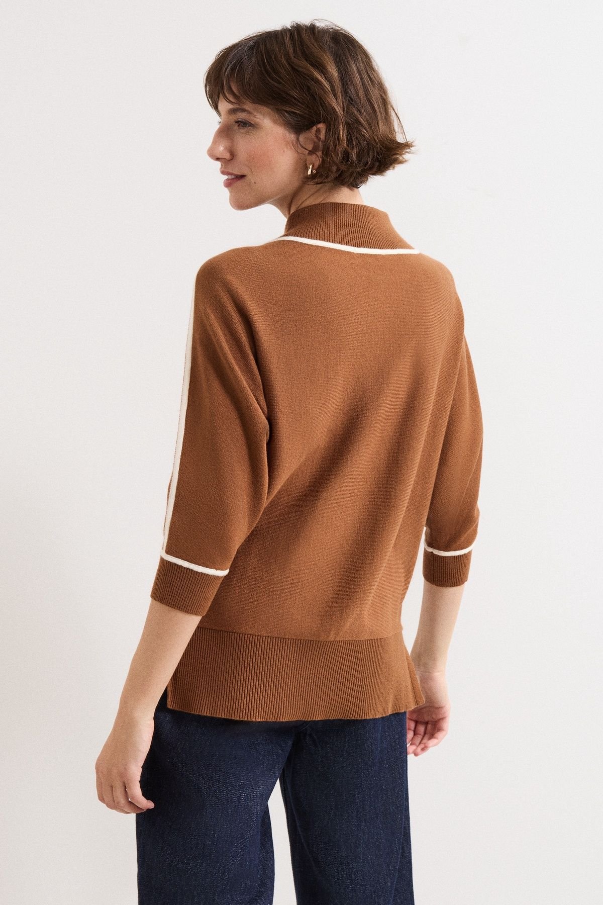 Phase Eight Phase Eight Women's Hallie Tipped Jumper in Walnut - 4