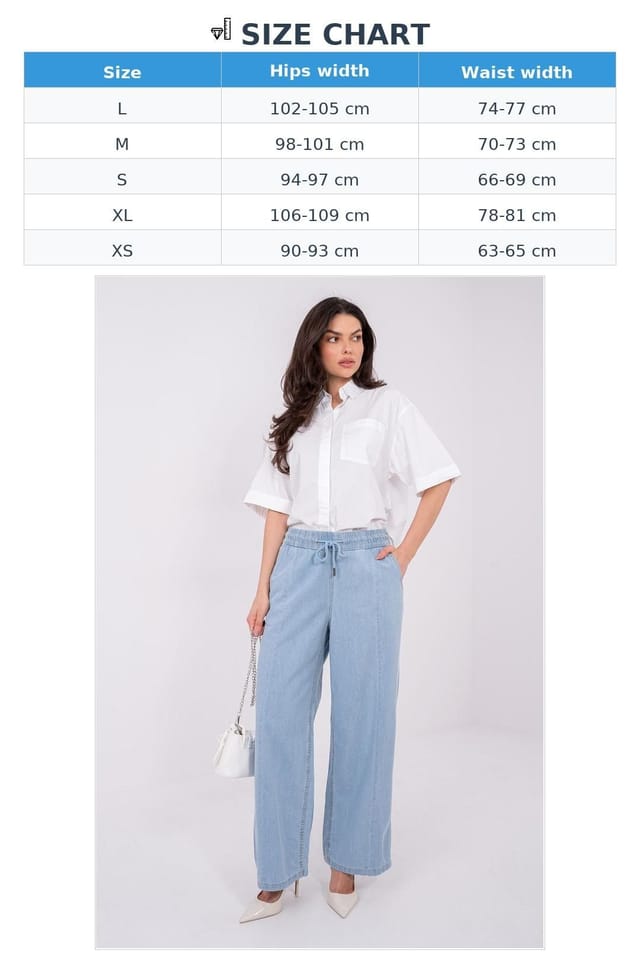 Love Lace Love Lace Women's High Waisted Tie Waist Wide Leg Jeans in Blue - 3