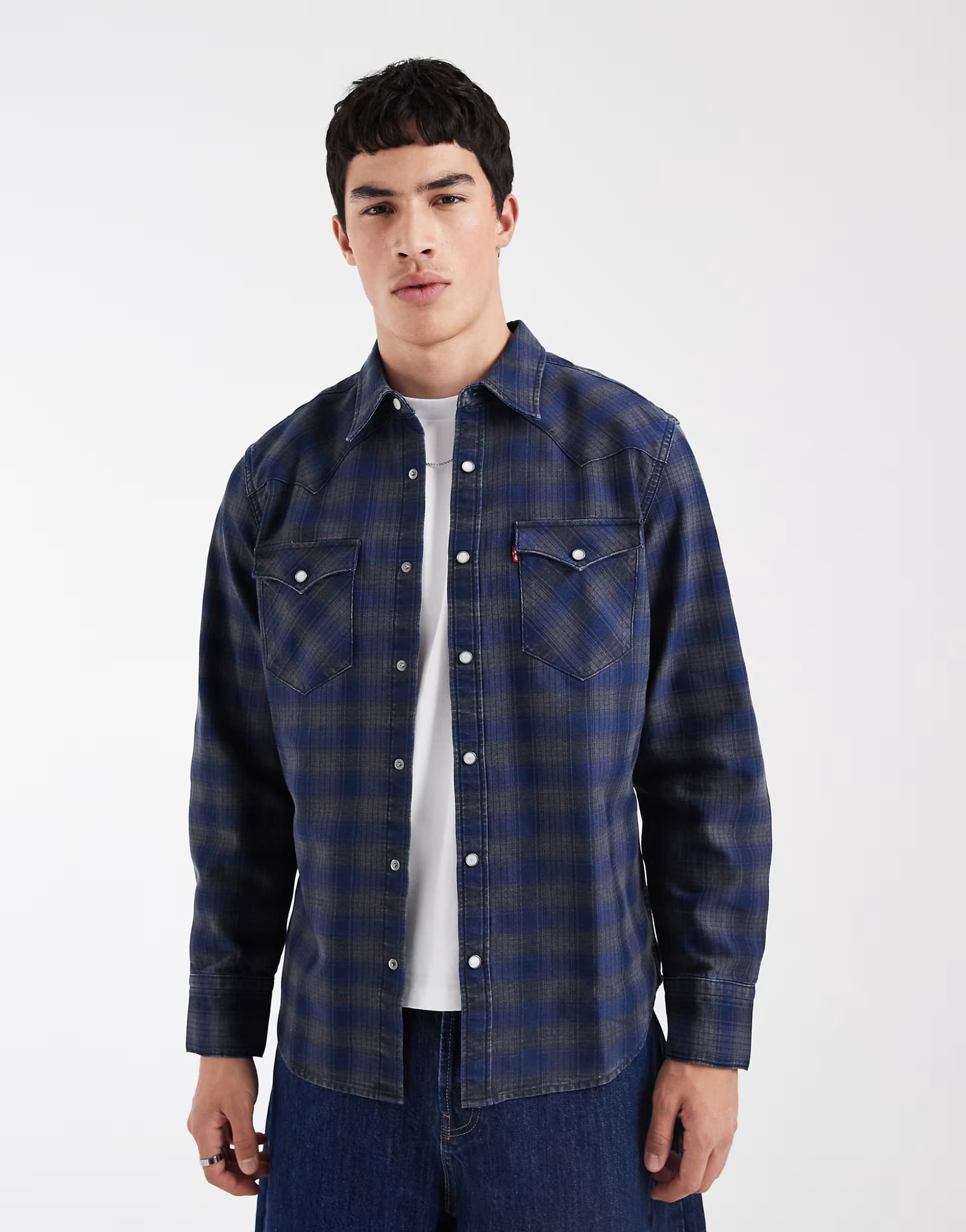 ASOS Levi's bastow western checked shirt in blue