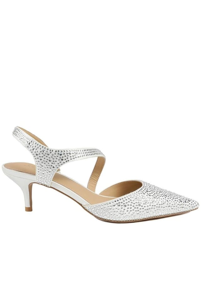 Jones Bootmaker Jones Bootmaker Women's Zula Embellished Occasion Court Shoes in Ivory - 2