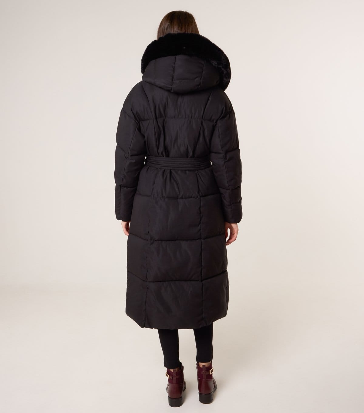 Blue Vanilla Women's Black Faux Fur Trimmed Hooded Puffer Coat Blue Vanilla New Look - 4