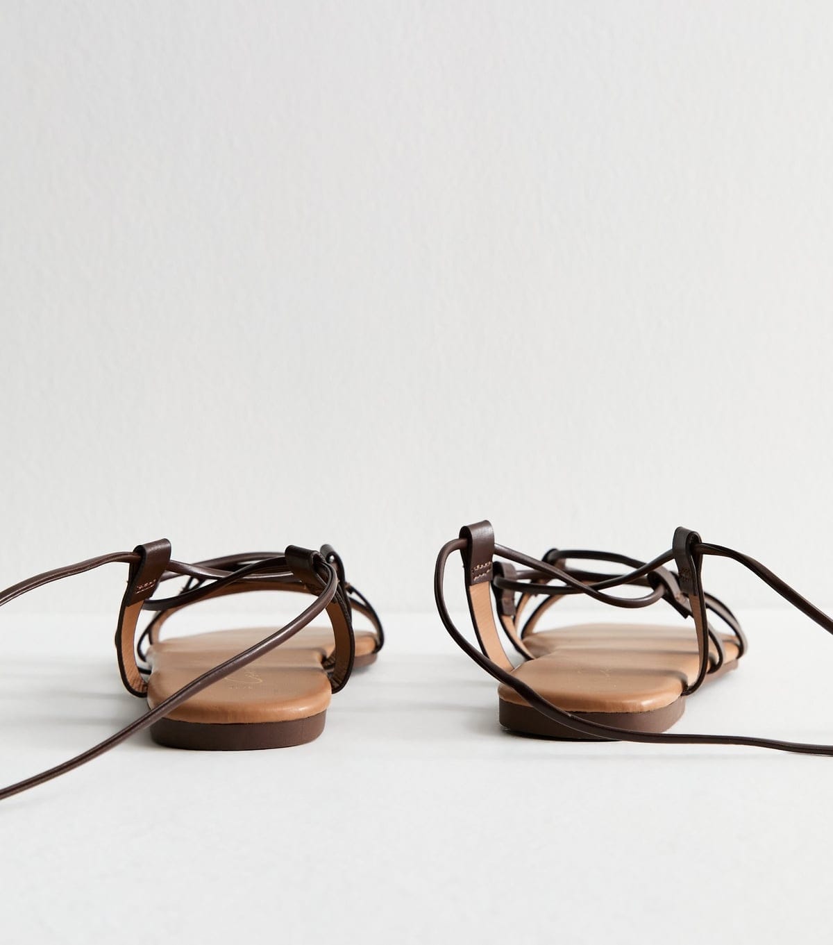 New Look Women's Brown Faux Leather Lace Up Sandals New Look - 4