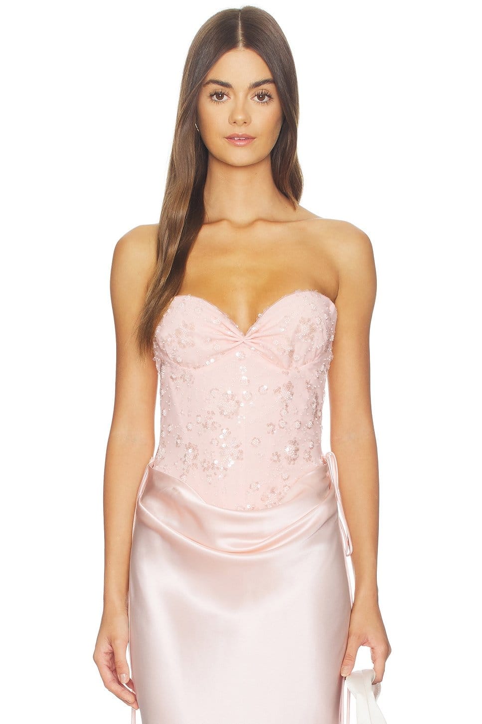Revolve Baby Pink Sequin Bustier