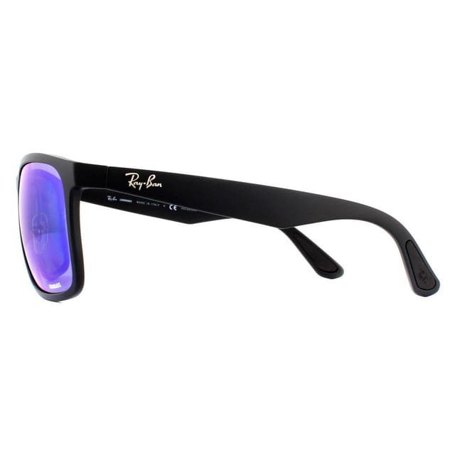 Ray-Ban Ray-Ban Men's Square Matte Black Blue Flash Polarized Chromance RB4264 Sunglasses - 3