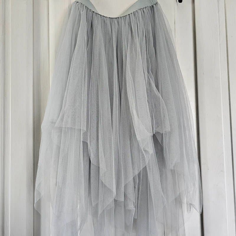 New Look Mint green tulle midi skirt assymetrical fairycore
