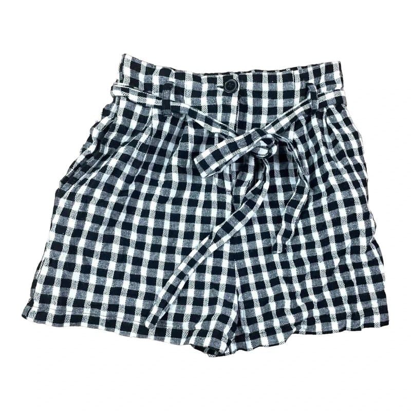 New Look New Look Shorts Women's UK Size 6 Petite Black & White Check Belted Summer