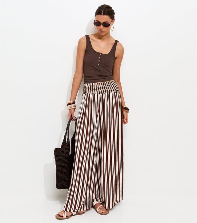 New Look Women's Brown Henley Button Front Vest Top New Look - 3